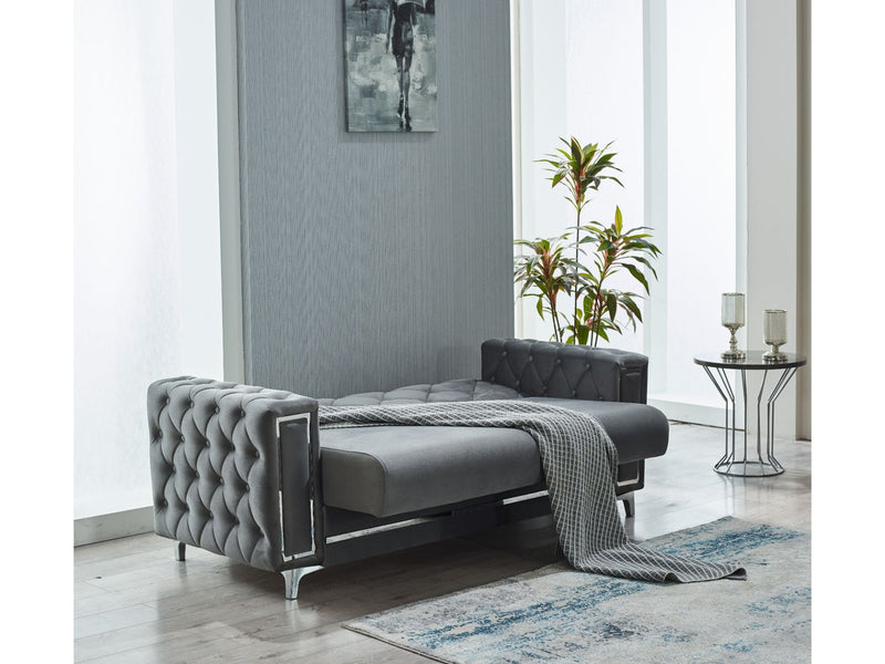 Bolivya 3-pieces (Sofa & Loveseat & Chair) Livingroom Set Grey in Grey - 101-BOL-AN152-321