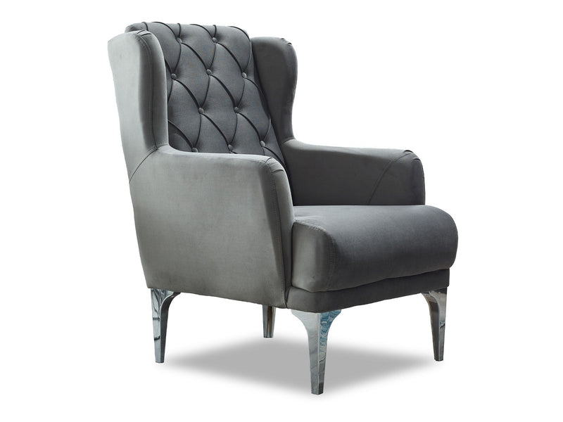 Bolivya 3-pieces (Sofa & Loveseat & Chair) Livingroom Set Grey in Grey - 101-BOL-AN152-321