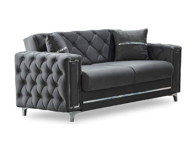 Bolivya 3-pieces (Sofa & Loveseat & Chair) Livingroom Set Grey in Grey - 101-BOL-AN152-321