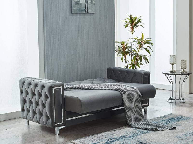 Bolivya 76" Wide Tufted Convertible Loveseat - Loveseat