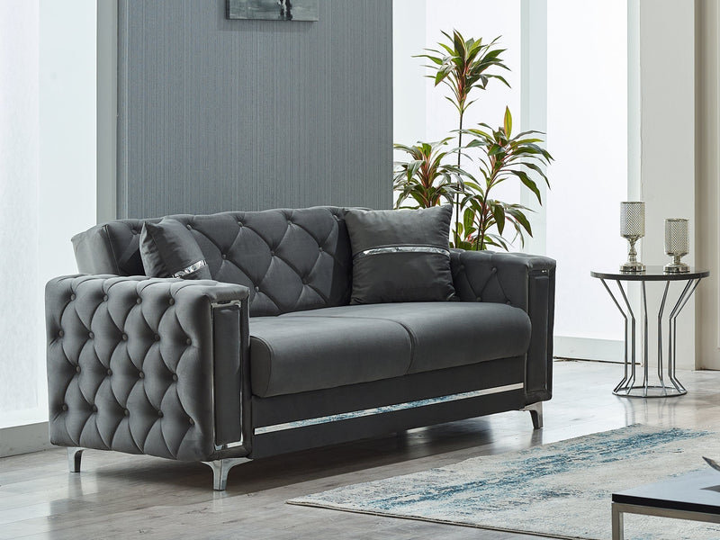Bolivya 76" Wide Tufted Convertible Loveseat - Loveseat