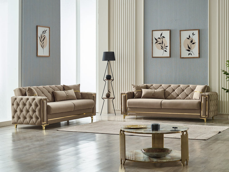Bolivya 88" Wide Tufted Convertible Sofa - Sofas