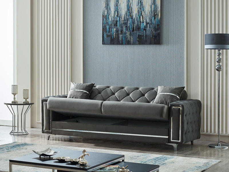 Bolivya 88" Wide Tufted Convertible Sofa - Sofas