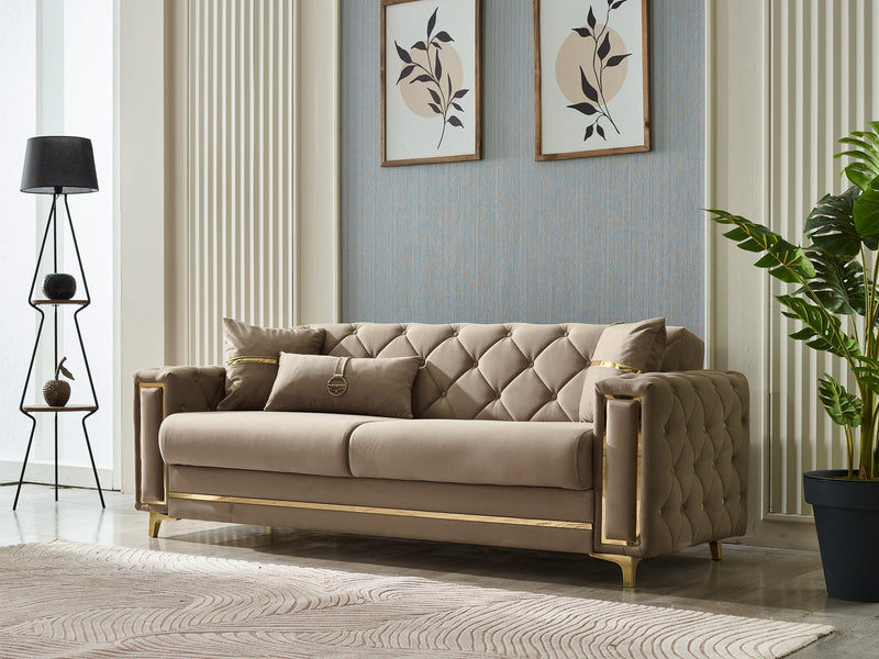 Bolivya 88" Wide Tufted Convertible Sofa - Sofas