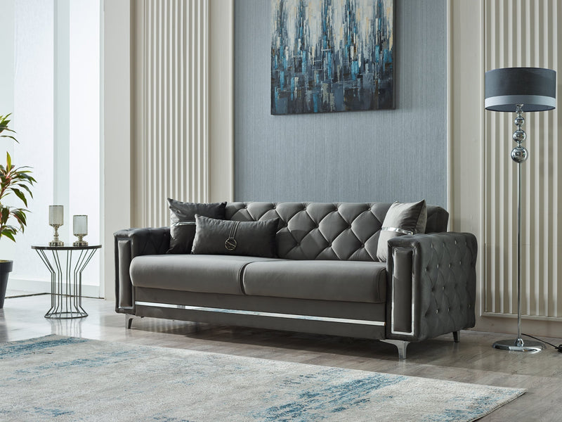 Bolivya 88" Wide Tufted Convertible Sofa - Sofas