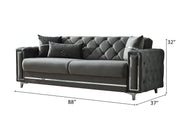 Bolivya 88" Wide Tufted Convertible Sofa - Sofas