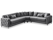Bolivya Convertible Sectional Sofa Grey in Grey - 105-BOL-ANK152-5