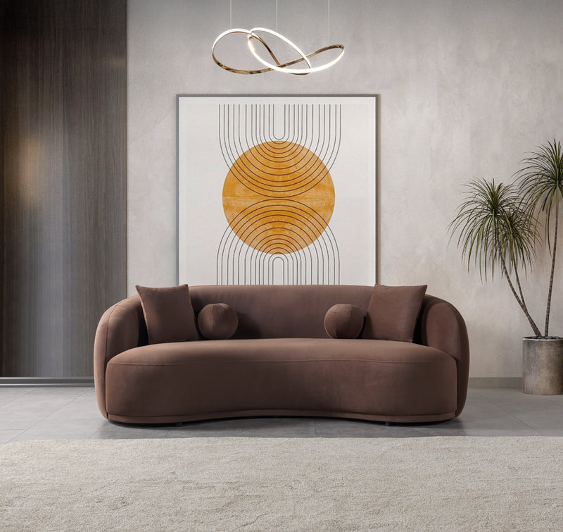 Bonita Coffee Velvet Sofa 91" & Loveseat 81" - BONITACOFFEEVL-SL