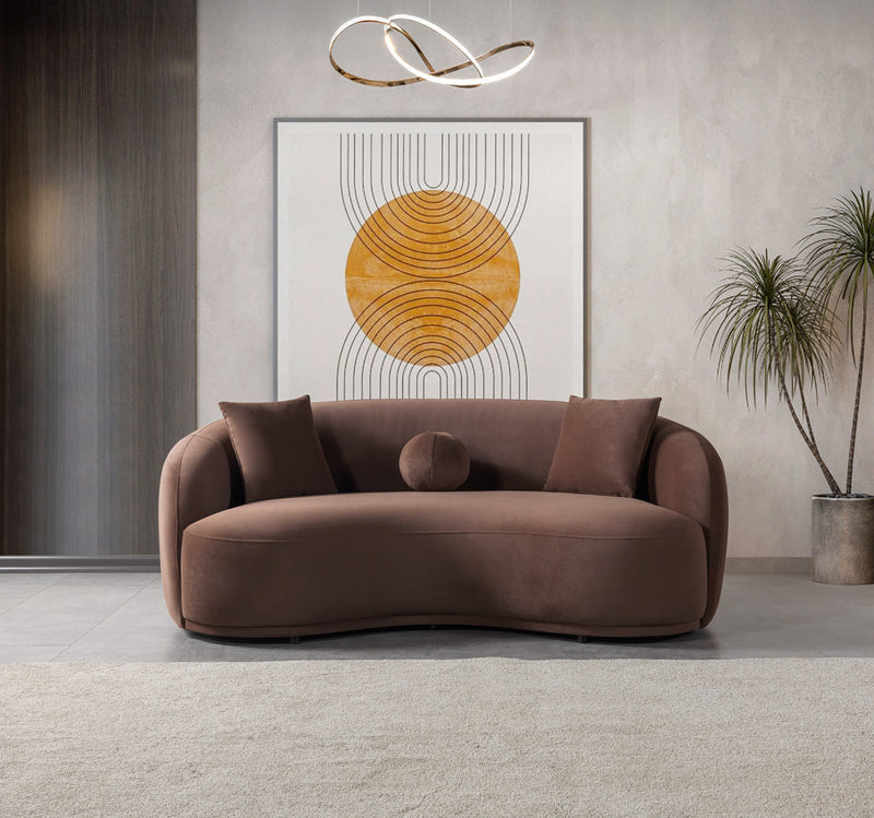 Bonita Coffee Velvet Sofa 91" & Loveseat 81" - BONITACOFFEEVL-SL