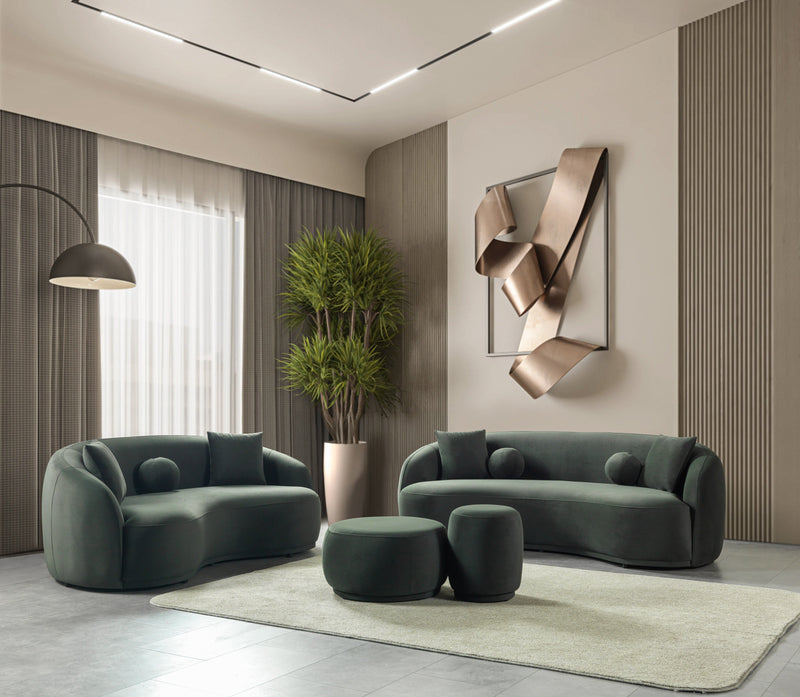 Bonita Green Velvet Loveseat 81" - BONITAGREENVL-L