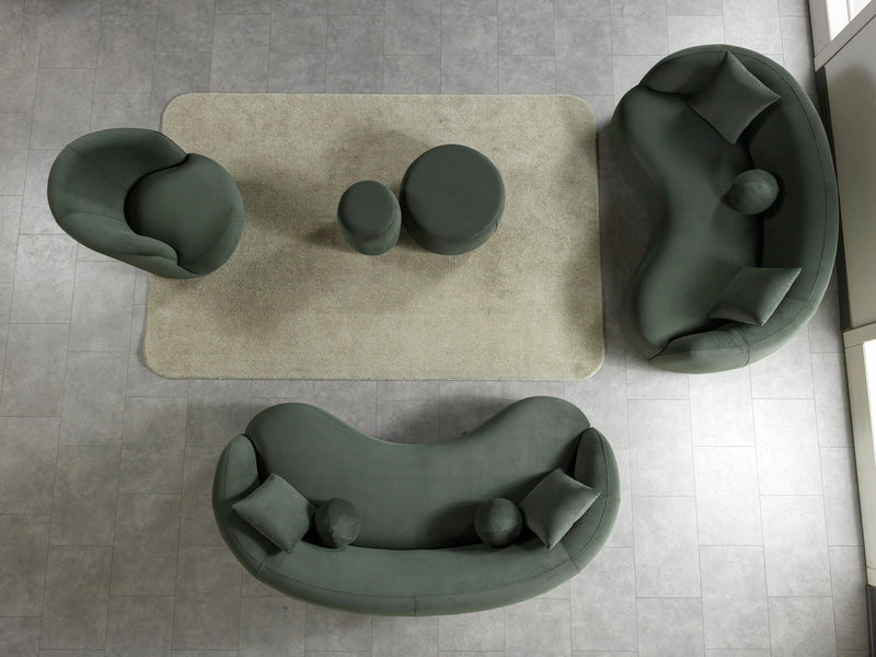 Bonita Green Velvet Loveseat 81" - BONITAGREENVL-L