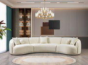 Bonita Ivory Boucle 3 - Piece Curved Sectional - Lara FurnitureSectional