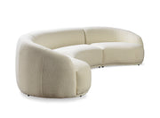 Bonita Ivory Boucle 3 - Piece Curved Sectional - Lara FurnitureSectional