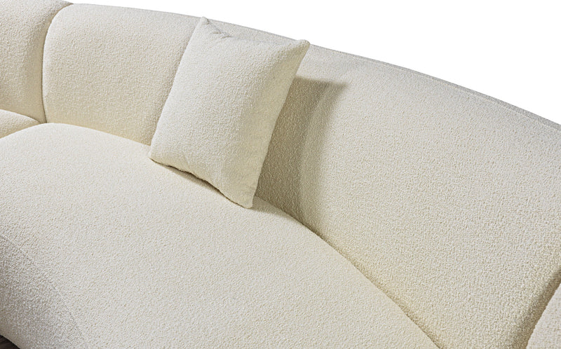 Bonita Ivory Boucle 3 - Piece Curved Sectional - Lara FurnitureSectional