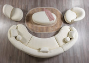 Bonita Ivory Boucle 3 - Piece Curved Sectional - Lara FurnitureSectional