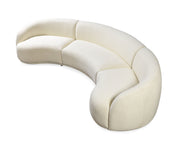 Bonita Ivory Boucle 3 - Piece Curved Sectional - Lara FurnitureSectional