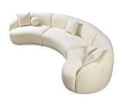 Bonita Ivory Boucle 3 - Piece Curved Sectional - Lara FurnitureSectional