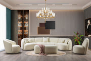 Bonita Ivory Boucle 3 - Piece Curved Sectional - Lara FurnitureSectional