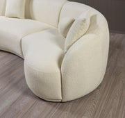 Bonita Ivory Boucle 3 - Piece Curved Sectional - Lara FurnitureSectional