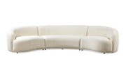 Bonita Ivory Boucle 3 - Piece Curved Sectional - Lara FurnitureSectional