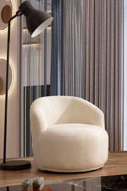 Bonita Ivory Boucle Accent Chair - BONITAIVORY-CHAIR
