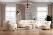 Bonita Ivory Boucle Living Room Set - Lara FurnitureLiving Room Set