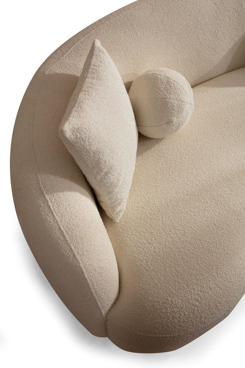 Bonita Ivory Boucle Living Room Set - Lara FurnitureLiving Room Set