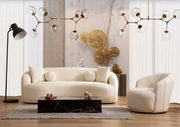 Bonita Ivory Boucle Living Room Set - Lara FurnitureLiving Room Set