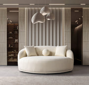 Bonita Ivory Boucle Round Sofa  71" - BONITAIVORY-RS