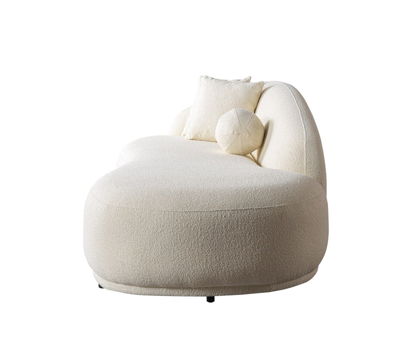 Bonita Ivory Boucle Sofa Chaise 87" - BONITAIVORY-SC