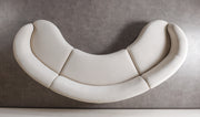 Bonita Ivory Velvet 3-Piece Curved 138" Sectional - BONITAIVORYVL-SEC3