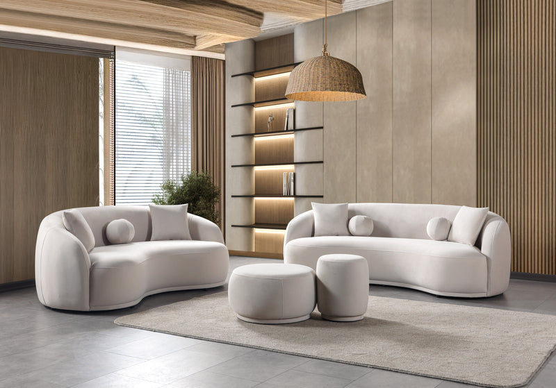 Bonita Ivory Velvet Sofa 91" & Loveseat 81" - BONITAIVORYVL-SL