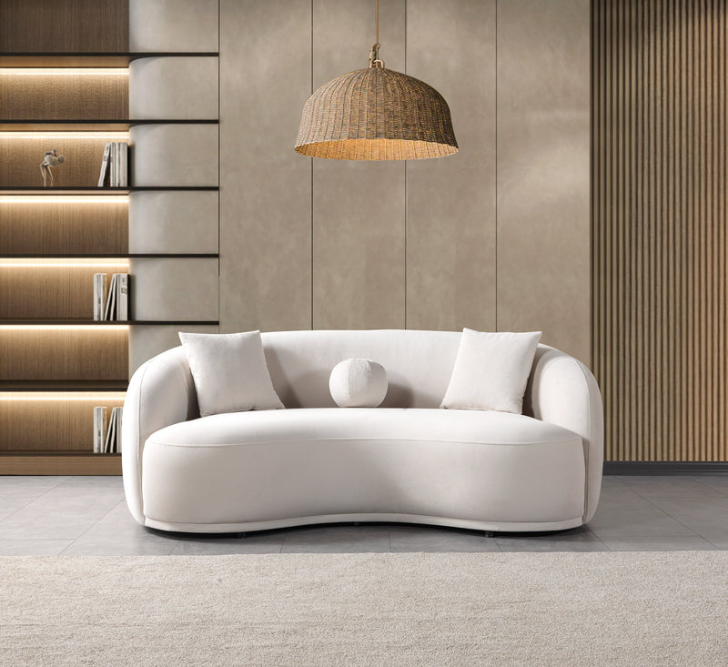 Bonita Ivory Velvet Sofa 91" & Loveseat 81" - BONITAIVORYVL-SL