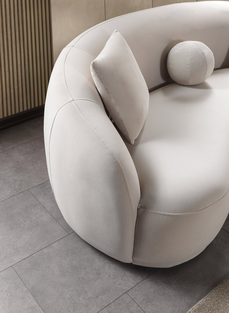 Bonita Ivory Velvet Sofa 91" & Loveseat 81" - BONITAIVORYVL-SL
