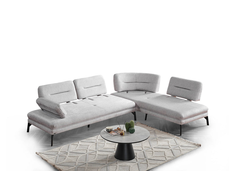 Bonita Sectional Sofa in Grey - 200-ELIF-BON-A502-S