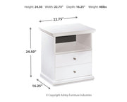 Bostwick Shoals Full Panel Bed, Dresser, Mirror and 2 Nightstands in White - PKG021564