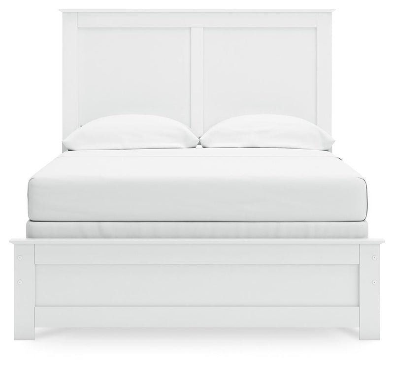 Bostwick Shoals Full Panel Bed, Dresser, Mirror and Chest in White - PKG021567