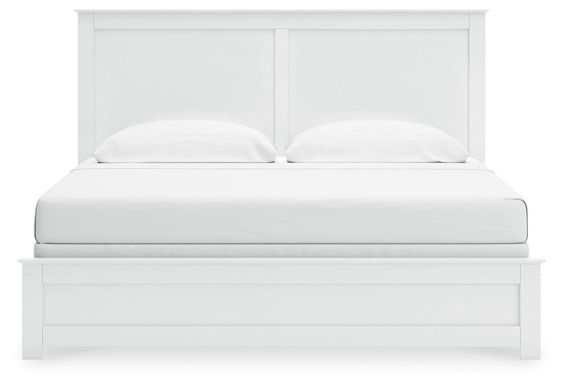 Bostwick Shoals King Panel Bed and Dresser in White - PKG021585