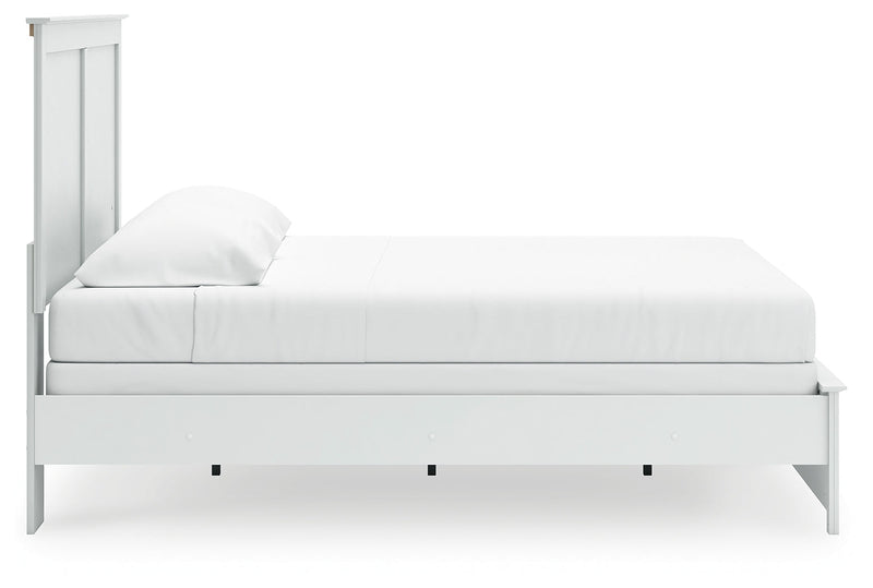 Bostwick Shoals King Panel Bed with Dresser and Nightstand in White from Ashley - Lara Furniture
