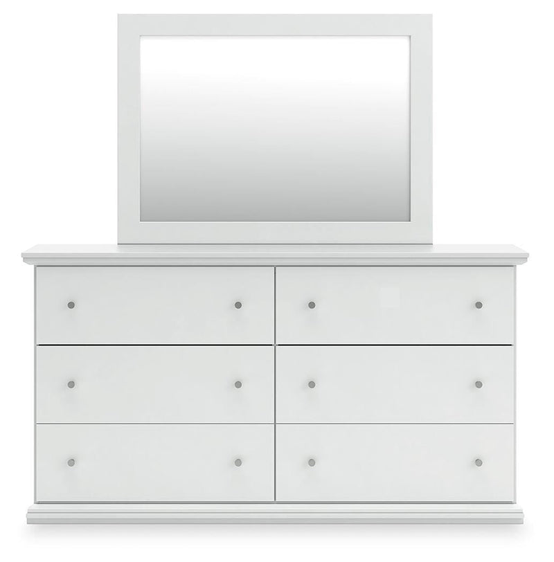Bostwick Shoals Queen Panel Bed, Dresser, Mirror, Chest and Nightstand in White - PKG021576