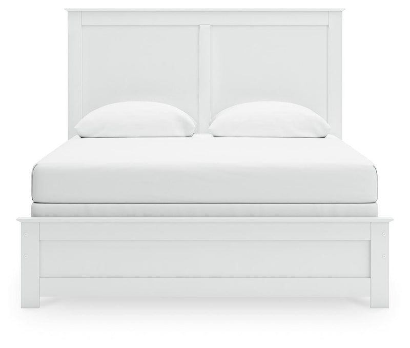 Bostwick Shoals Queen Panel Bed, Dresser, Mirror, Chest and Nightstand in White - PKG021576