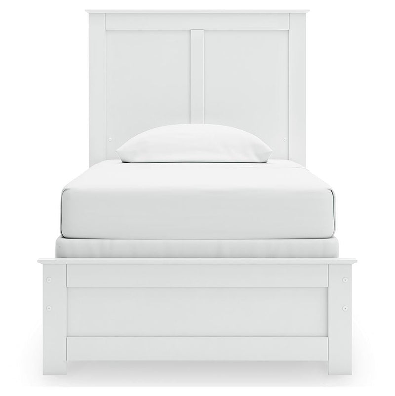 Bostwick Shoals Twin Panel Bed, Dresser, Mirror and 2 Nightstands in White - PKG021556