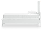 Bostwick Shoals Twin Panel Bed, Dresser, Mirror and Chest in White - PKG021559
