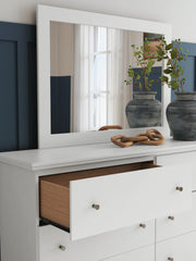Bostwick Shoals Twin Panel Bed, Dresser, Mirror, Chest and Nightstand in White - PKG021560