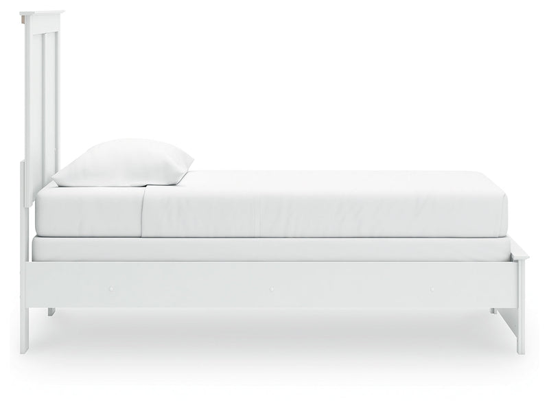 Bostwick Shoals Twin Panel Bed with Dresser and Nightstand in White from Ashley - Lara Furniture