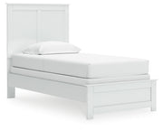 Bostwick Shoals Twin Panel Bed with Mirrored Dresser and Nightstand in White from Ashley - Lara Furniture