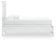 Bostwick Shoals Twin Panel Bed with Mirrored Dresser and Nightstand in White from Ashley - Lara Furniture