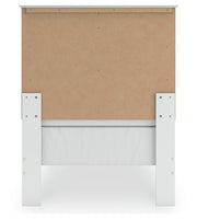 Bostwick Shoals Twin Panel Bed with Mirrored Dresser and Nightstand in White from Ashley - Lara Furniture