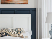 Bostwick Shoals Twin Panel Bed with Mirrored Dresser and Nightstand in White from Ashley - Lara Furniture