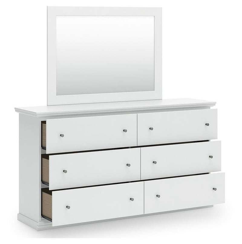 Bostwick Shoals White Full Panel Bed, Dresser, Mirror, Chest, and Nightstand - B139B61